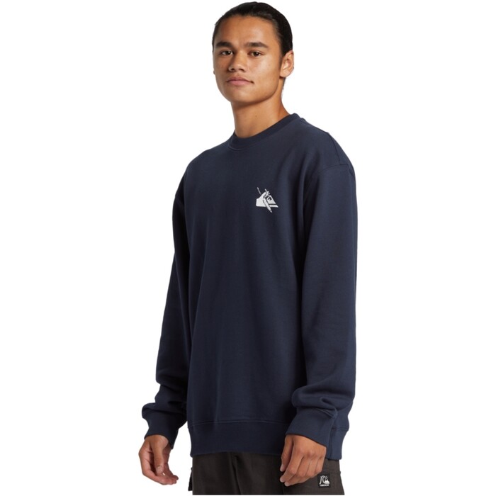 2024 Quiksilver Hombres DNA Petroglyph Crew Sudadera AQYFT03374 - Dark Navy